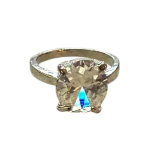 Diamond CZ Engagement Wedding Silver Ring Size 6.5